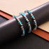 Rayon de soleil turquoise | Argent | Bracelet de perles de verre galaxie